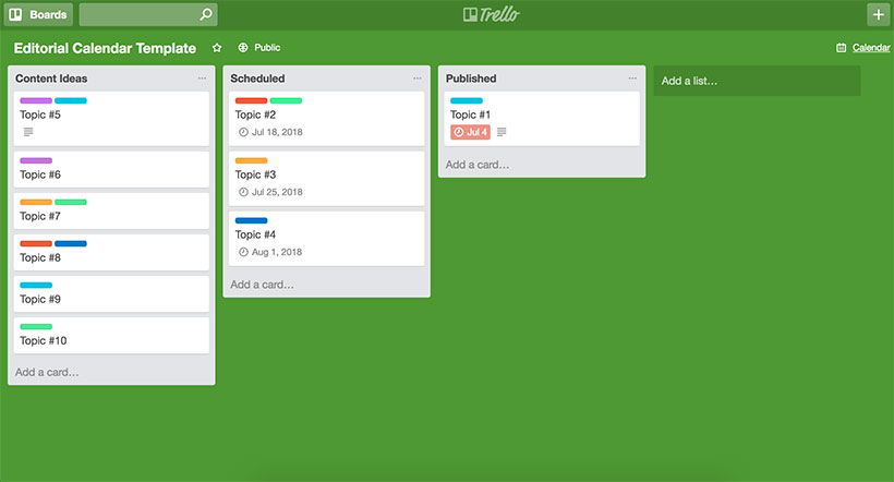 editorial content calendar template